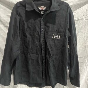 Harley-Davidson Black Casual Button-Down Shirt